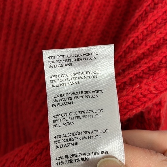 URBAN Outfitters Tomato Red Ribbed Slit Cowlneck Sweater - Picture 7 of 8